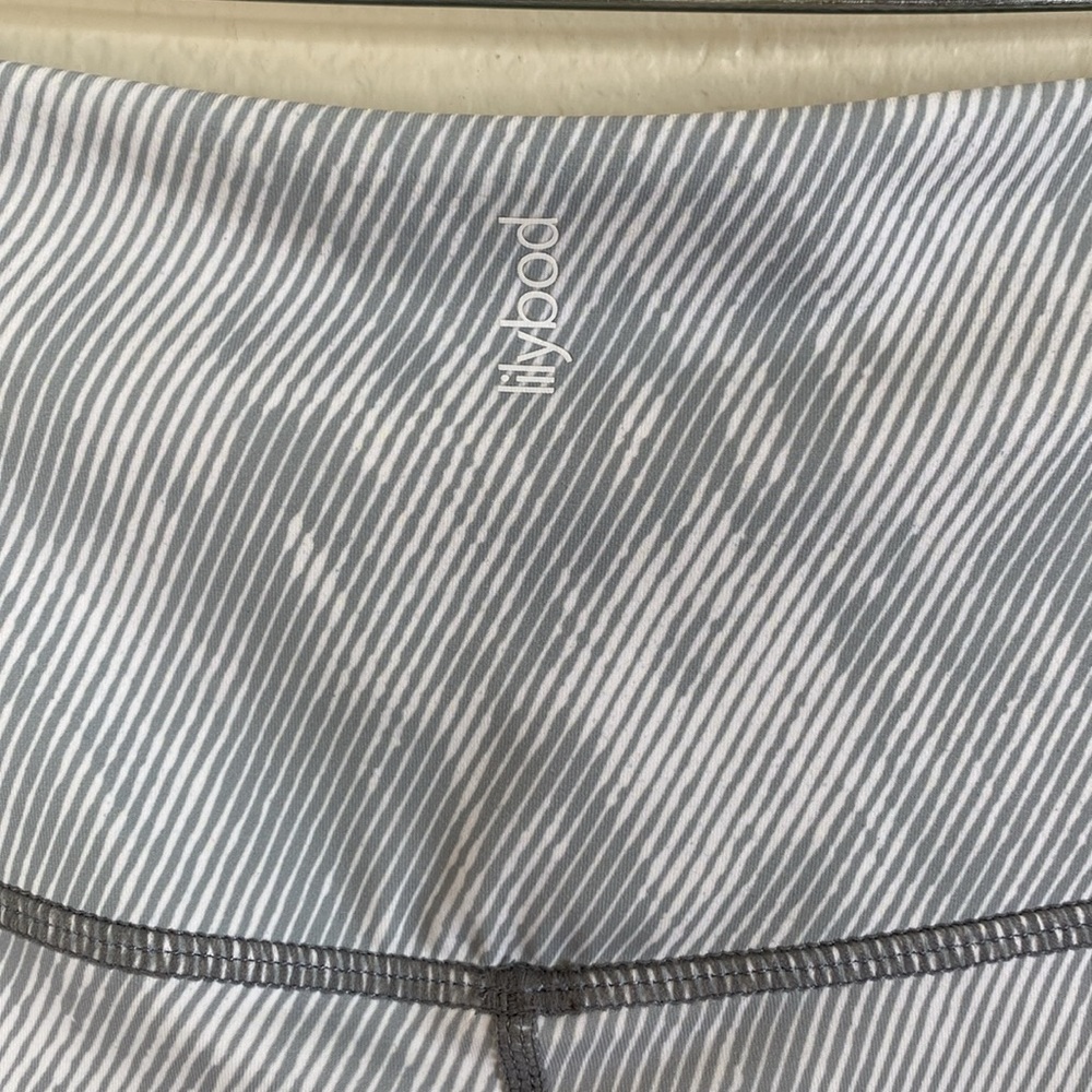 Lilybod Zinnia high waist leggings grey white stripe women’s S full length EUC - Picture 4 of 6